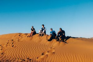 Charity Challenge group trekking across the Sahara Desert 