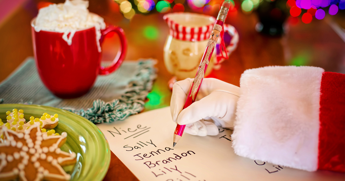 santa writing naughty and nice list