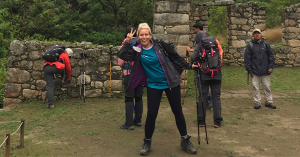 Sarah Fairhead, Charity Challenge Charity and Corporate Account Manager, at Machu Picchu in Peru 