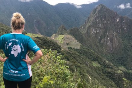 Sarah Fairhead, Charity Challenge Charity and Corporate Account Manager, at Machu Picchu in Peru