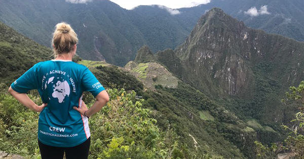 Sarah Fairhead, Charity Challenge Charity and Corporate Account Manager, at Machu Picchu in Peru 