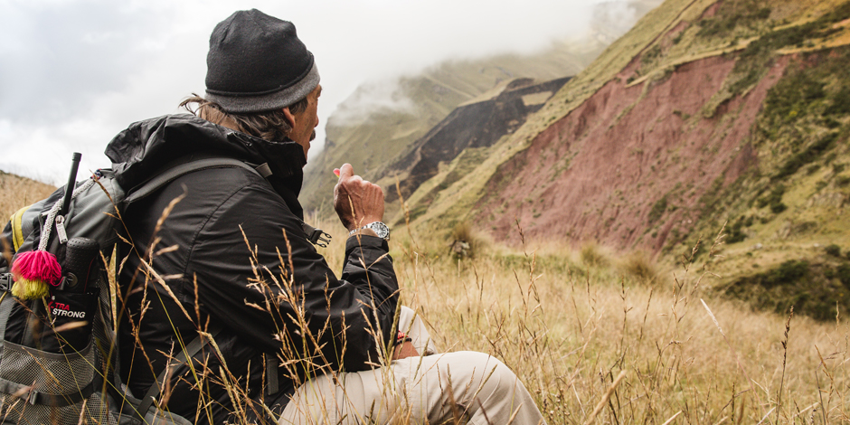Trek leader George on Ancascocha trail to Machu Picchu Peru for Charity Challenge 