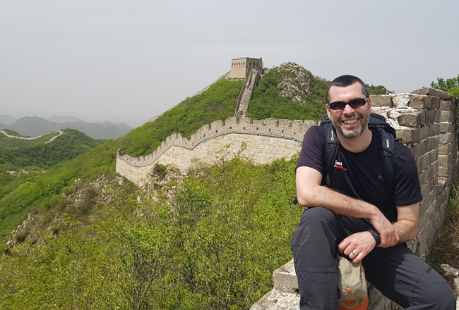 Charity Challenge founder, Simon Albert, on the Great Wall of China