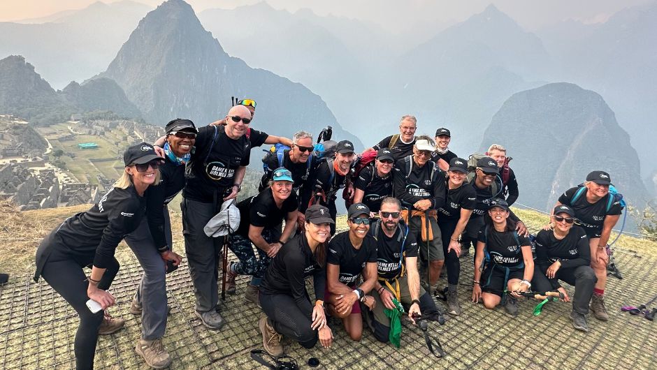 Dame Kelly Holmes Trust trekkers on Machu Pichhu