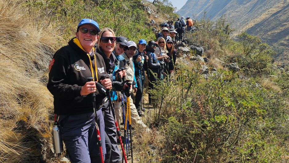 Dame Kelly Holmes Trust trekkers on Machu Pichhu
