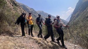 Dame Kelly Holmes Trust trekkers on Machu Pichhu