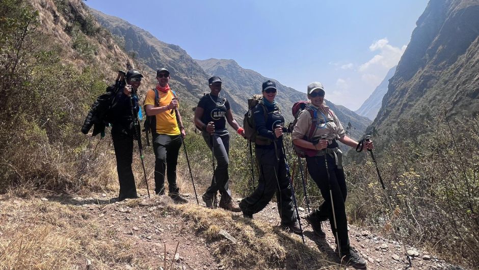 Dame Kelly Holmes Trust trekkers on Machu Pichhu