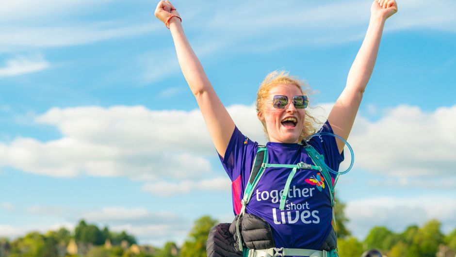 charity challenge fundraising trekker celebrating