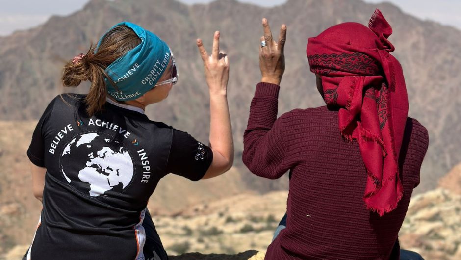 charity challenge leader and local guide together