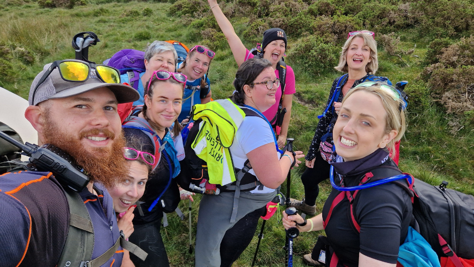 A group of trekkers on a CoppaTrek with with Giovanna Fletcher