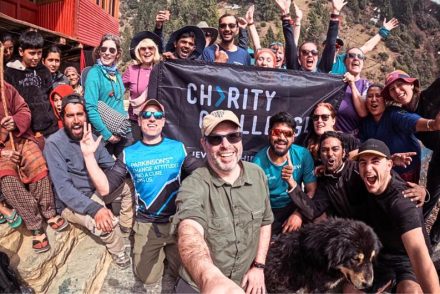 charity challenge founder simon taking selfie with challenge group