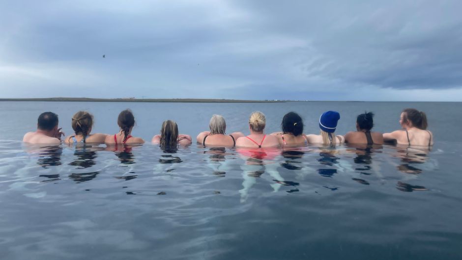 challengers enjoying the sky lagoon in Iceland