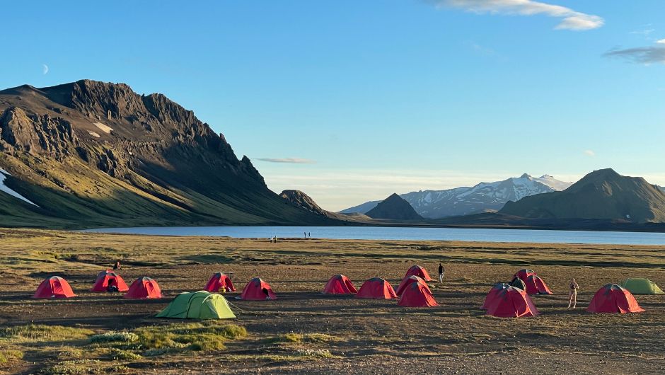 camping in icelandic volcanic region