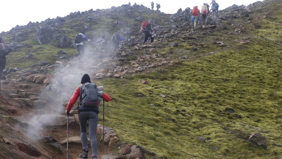 steep trek climbs in iceland