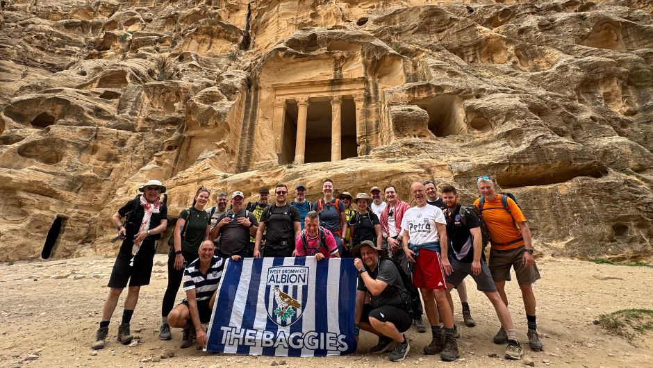 The albion foundation Trek to Petra challengers at celebrating at petra in jordan