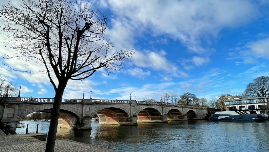 Richmond bridge across the thames river on the thames footpath challenge