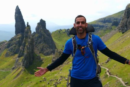 Sameed Asghar leading for Charity Challenge on the Isle of Skye CoppaTrek! with Coppafeel!