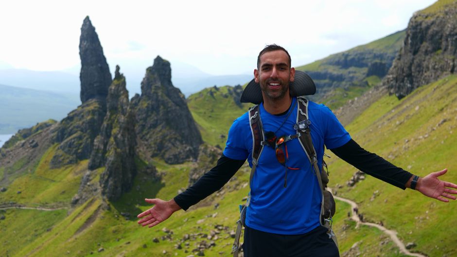Sameed Asghar leading for Charity Challenge on the Isle of Skye CoppaTrek! with Coppafeel!