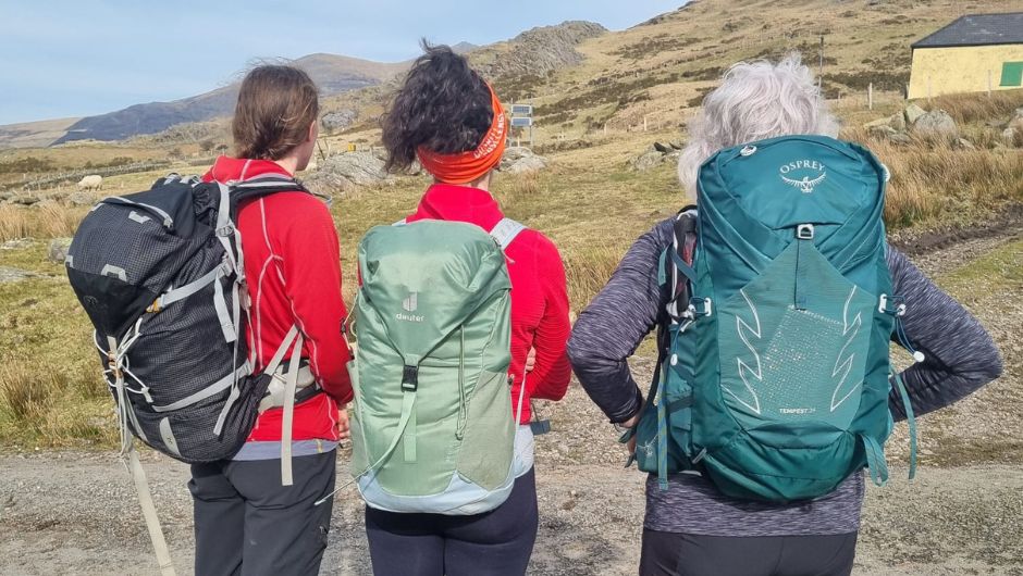 charity challenge trekkers with their daypacks 