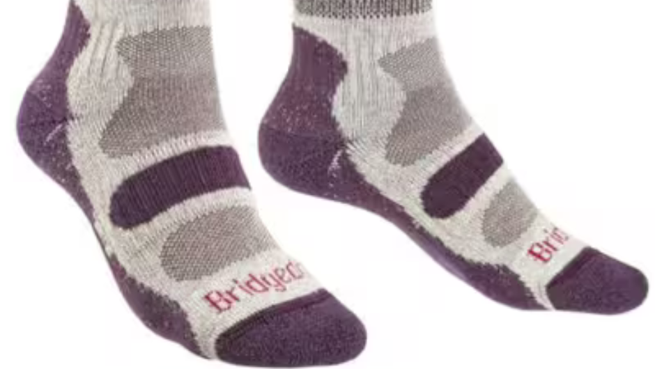 a pair of bridgedale trekking socks