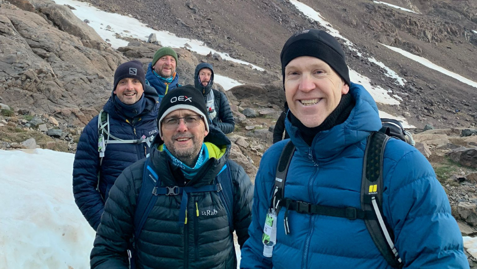 trekkers smiling on the ymca cardiff mount toubkal trek